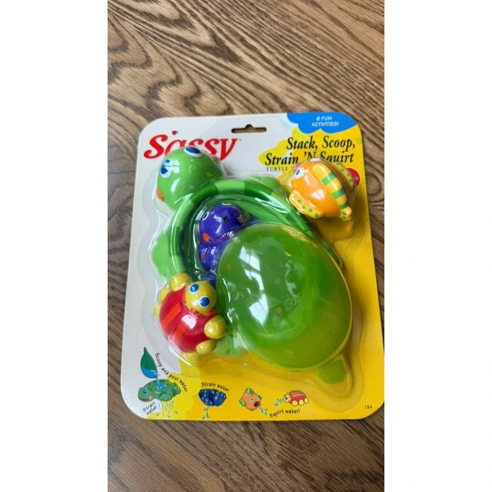 Sassy Turtle Tower Bath Toy Scoop, Strain, Pour 'n More Vintage Bath Toy 2002